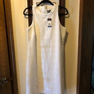 Izod white eyelet sheath dress
